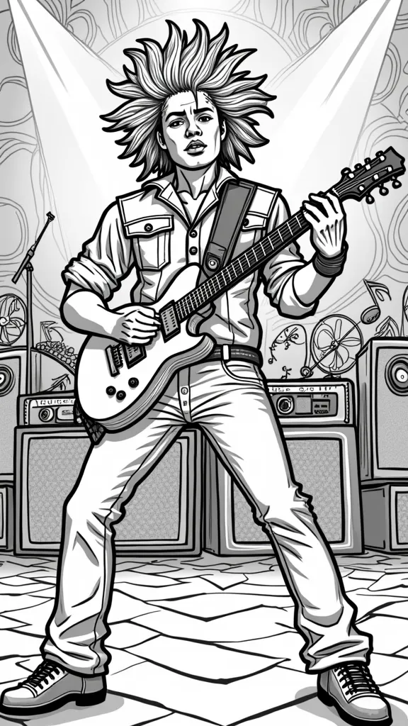 rockstar coloring pages